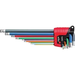 Winkelschlüssel-Set Wiha® Sechskant-Kugelkopf mit MagicRing®, 10-teilig