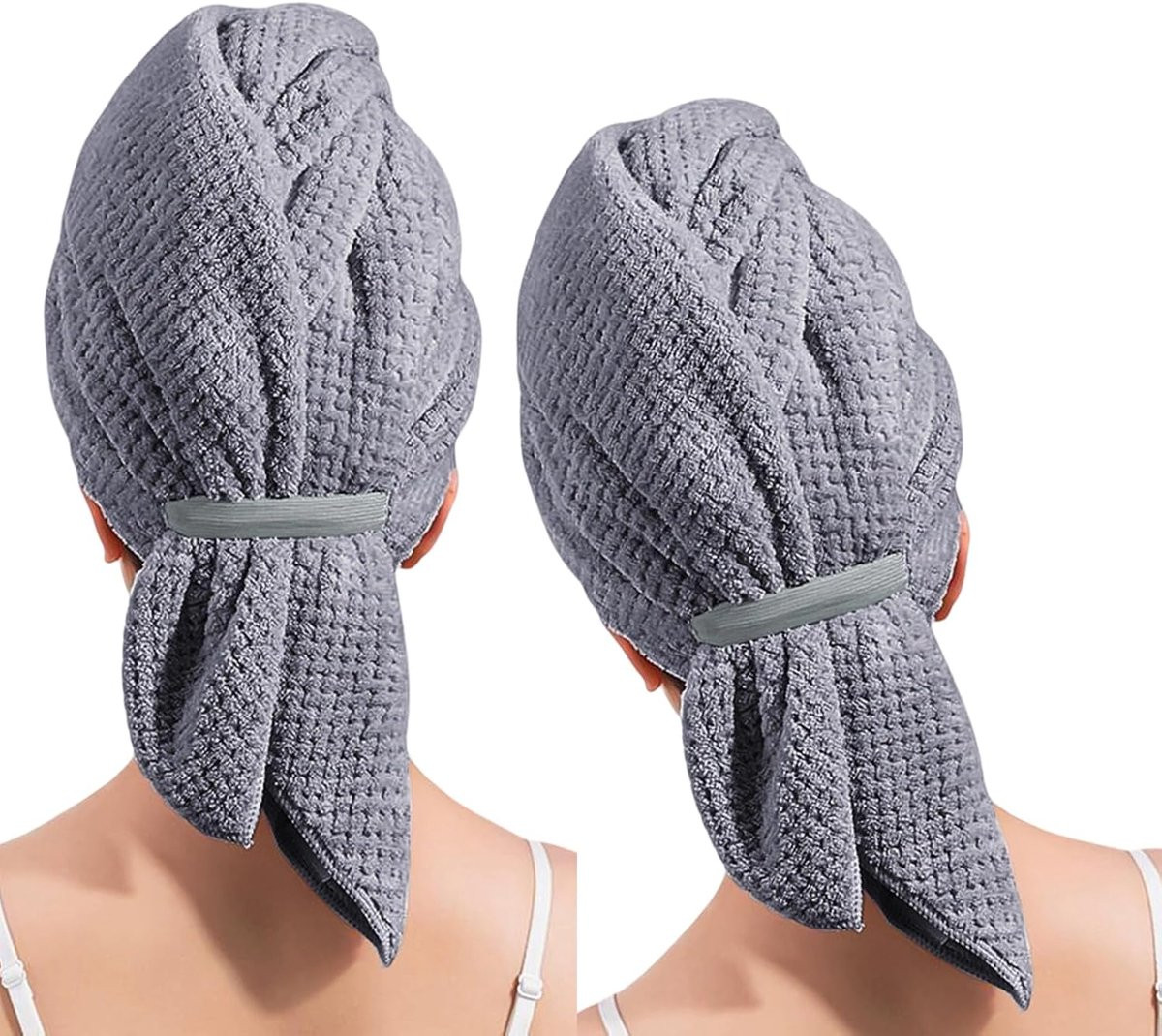 Haar Handdoek Wrap - Sneldrogend Microfiber - Roze Grijs - One Size