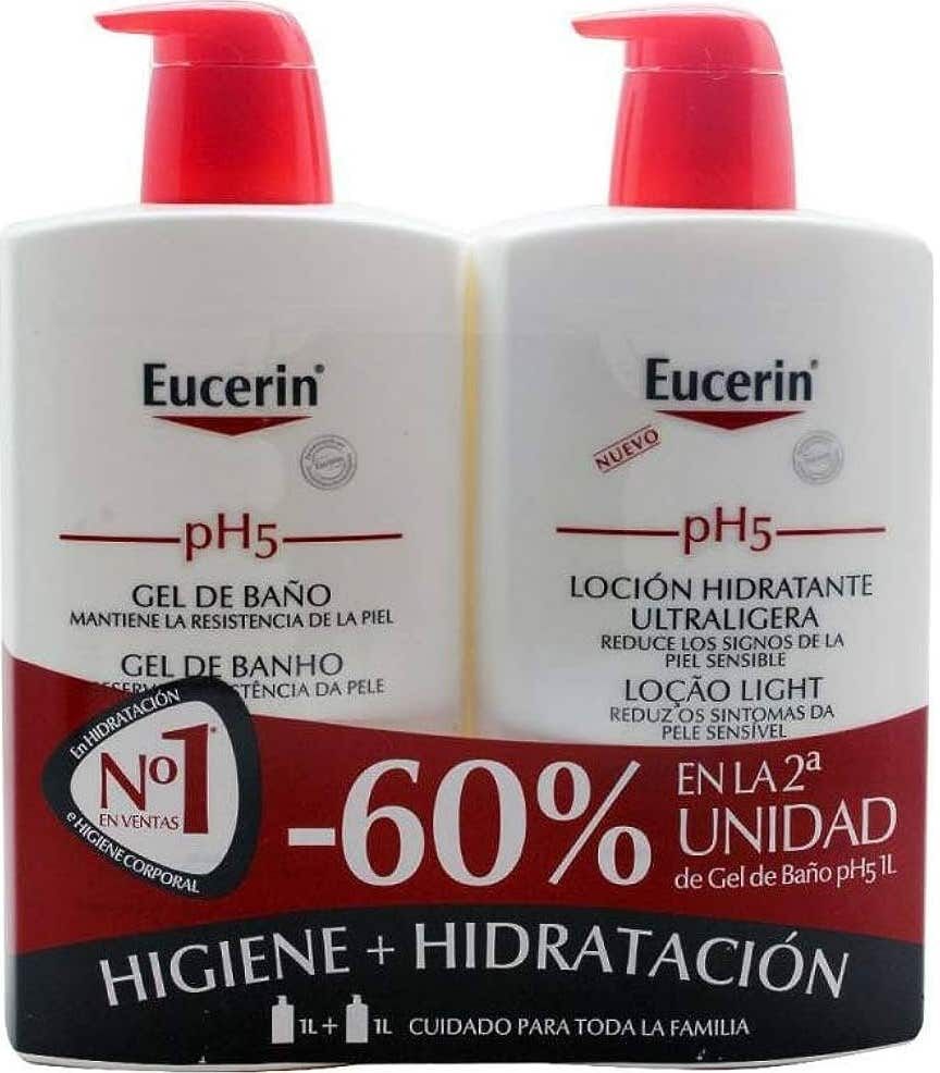 Eucerin Duplo Loción Hidratante Ultraligera 1L + Gel de Baño 1L