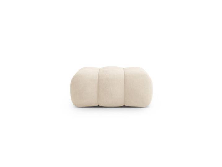 Cosmopolitan Design Pouf Koge aus Samt leichtes beige, Creme, 95x40x95 cm, Wohnzimmer, Sessel, Hocker & Hockerbänke, Poufs
