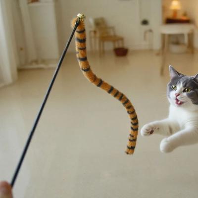Uplift Treasures Worm Tail Cat Teaser Wand With Bell Worm Tail Cat Teaser Wand With Bell