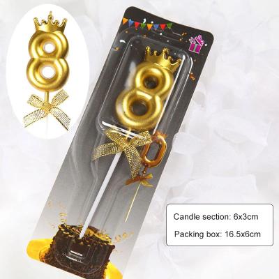 Uplift Treasures Rose Gold Crown Bow Number Birthday Candle 0 To 9 gold 8
