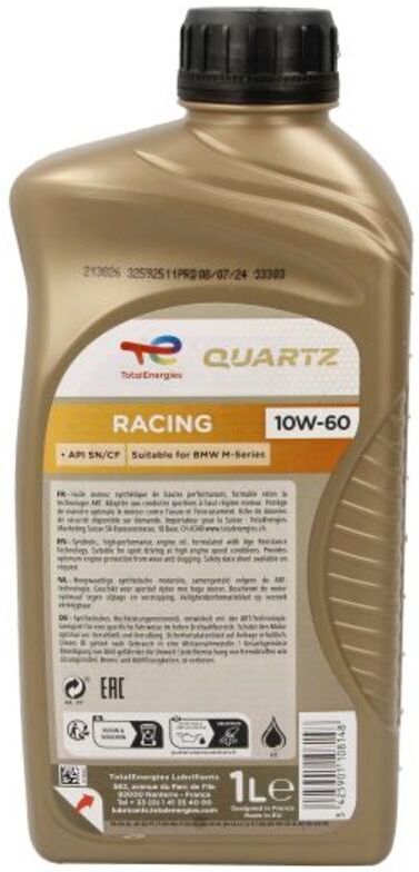 Totalenergies Olio motore 2213826 Quartz Racing 10W60 1L