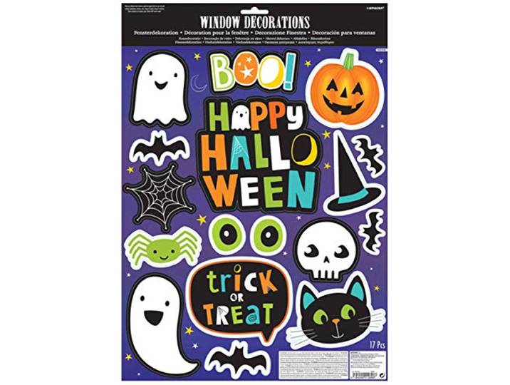 Generique - Halloween-raamstickers, 17 stuks, kleurrijk