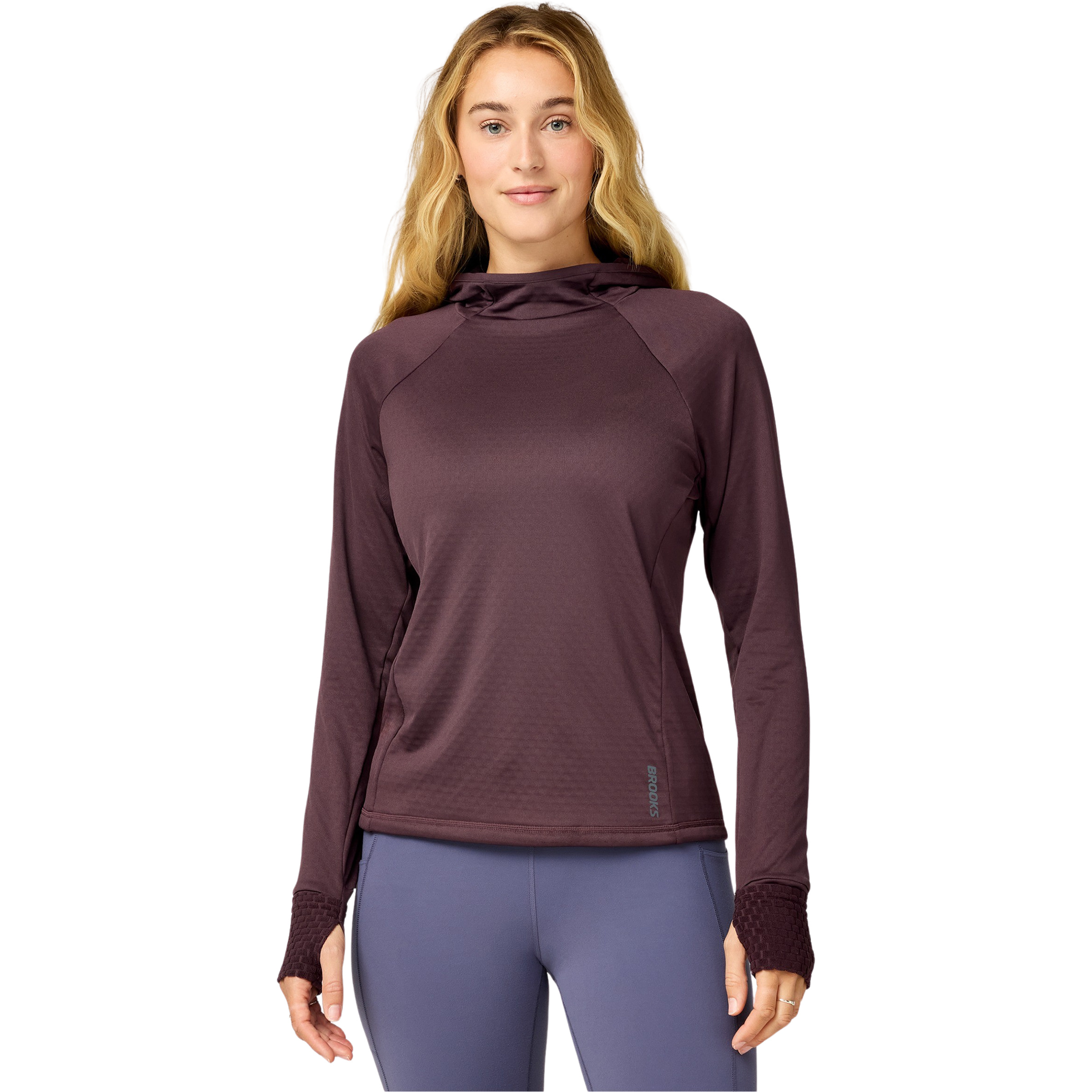 Brooks Momentum Thermal Damen Hoodies braun Größe XS Laufen Geruchsneutralisierend