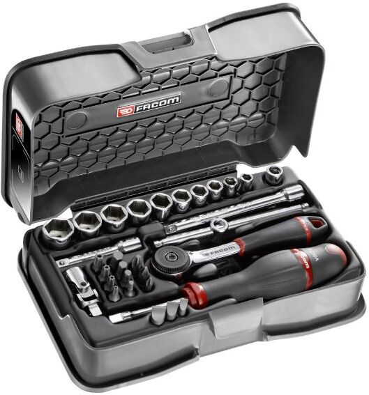 Coffret douilles 1/4'' 6 pans métriques et embouts 31 pièces FACOM R.161-5P6