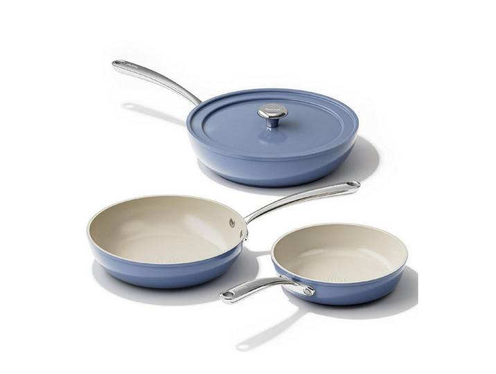 LuxusKollektion Pfannen-Set Pfannenset Keramik 20/24/28cm Blau
