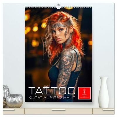 Tattoo Kunst auf der Haut (hochwertiger Premium Wandkalender 2027 DIN A2 hoch), Kunstdruck in Hochglanz