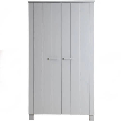 WOOOD Dennis Kast Grenen Geborsteld Beton Grijs B: 111 cm, D: 55 cm, H: 202 cm