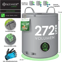 Kesser, Komposter + Gartensack, Gartensack Set Laubsack Gartenabfallsack inkl. Handschuhe (272 l)