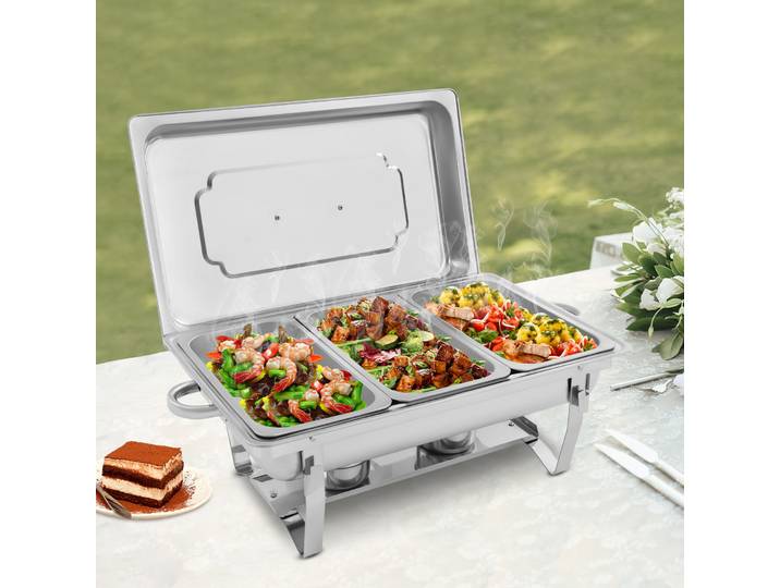Ensemble de Buffet de réchaud en acier inoxydable, chauffe-chafer rectangulaire pour restauration, plats de Buffet chauffants pour Restaurants, Buffets