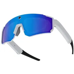 Colmi, Sportbrille, V06 AI White Sports Sunglasses (with blue lenses) (Weiss, Blau), Weiss