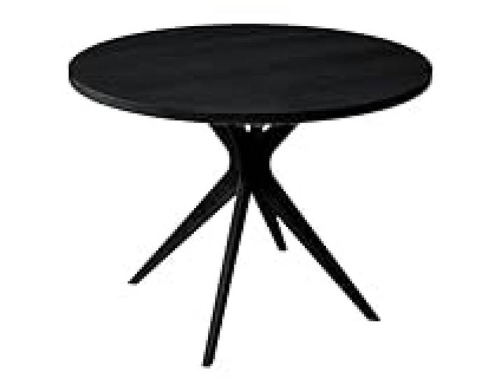 RAGABA Jubi Bold Table à manger ronde 100 cm en bois de frêne naturel et panneau MDF revêtu d'un placage de frêne naturel, noir
