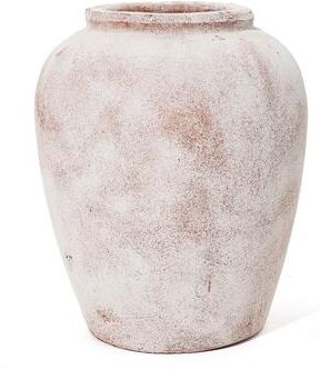 LuxenHome Marble Brown and White 12.4-Inch Tall Terracotta Vase