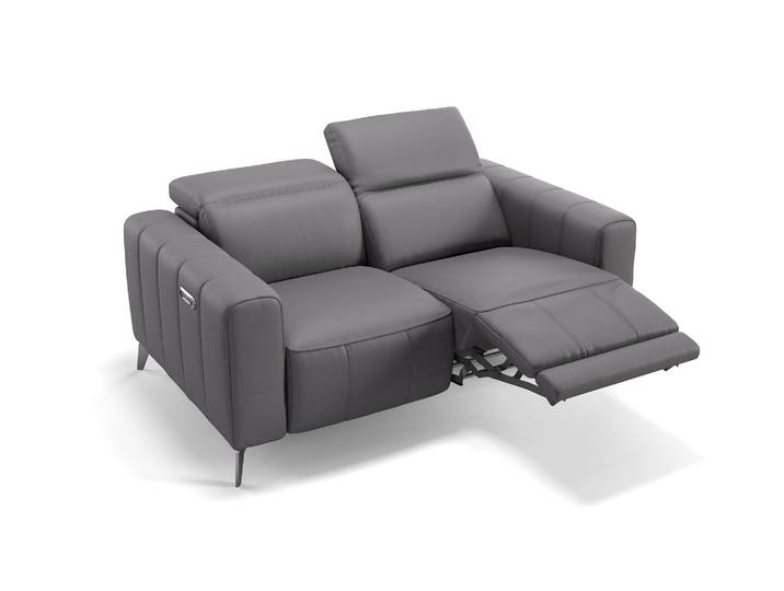 Leder Sofa PALERMO 2-Sitzer Couch Relaxsofa