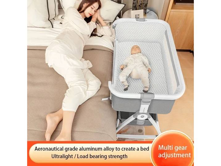 CPull-balançoire de chevet portable pour bébé, lit de berceau pliable, épissage réglable recommandé, balançoire de chevet mobile