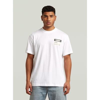 T-Shirt G-STAR "Box Globe Graphic T-Shirt", Herren, Gr. XXL, weiß, Obermaterial: 100% Baumwolle, Shirts T-Shirt