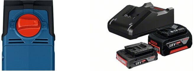 Set Bosch Winkelbohrmaschine GRD 18V-127 solo; C) + Starter-Set: 1x GBA 18V 2,0Ah + 1x GBA 18V 4,0Ah + GAL 18V-40