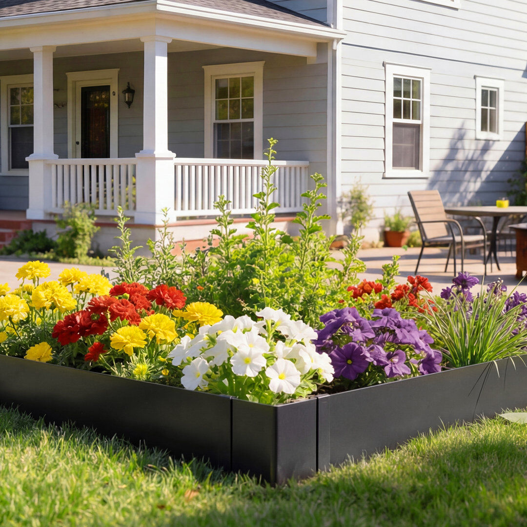 VEVOR Galvanized Steel Landscape Edging, 1016 x 254 mm Metal Edging for Landscaping with 8 Mounting Clips, Heavy Duty Metal Garden Edge Border for Flower Be Black 101.6cm H x 25.4cm W