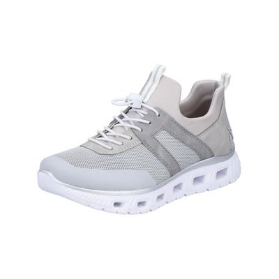 Sneaker RIEKER "Rieker Sneaker Lederimitat", Damen, Gr. 42, grau, Lederimitat, Schuhe Sneaker