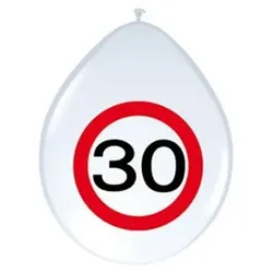 30. Geburtstag Verkehrsschild 8 Luftballons