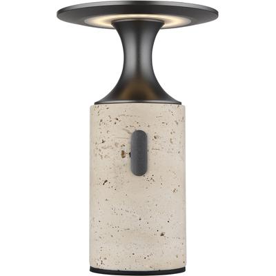 GLOBO LIGHTING LED Tischleuchte "TRAVERTIN", beige (grau), 1 Stk., Leuchten, Travertinstein Sockel, LED Tischleuchte