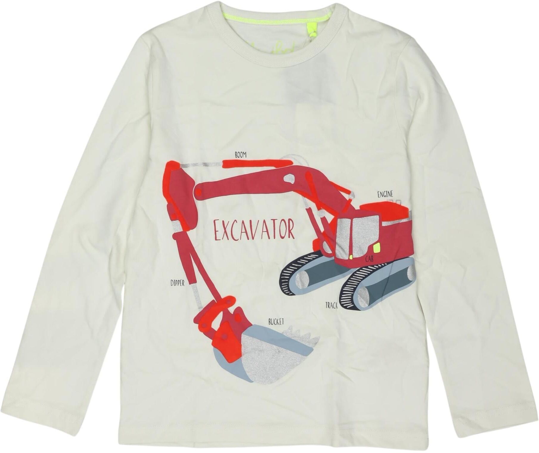 Boden Jungen Langarmshirt, Cremeweiß, Gr. EU 128, Baumwolle - Second Hand