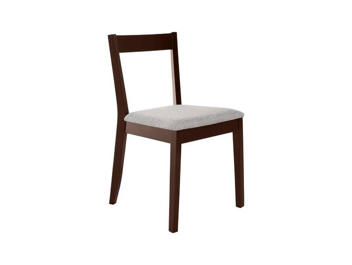 Beautysofa Stuhl Moden mit wengefarbenen Holzbeinen, Polsterstuhl, Hellgrau, 45x84x45 cm, Esszimmer, Stühle