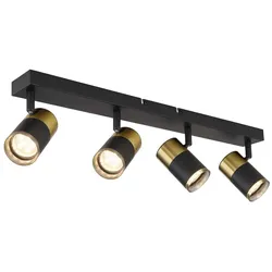 Deckenlampe Deckenleuchte Schwarz-Kupfer Alu Strahler verstellbar 4-Flammig