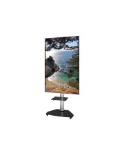 Techly TV Trolley für LCD LED 37-70" silber mit Ablage Glas Silber (ICA-TR3SL)