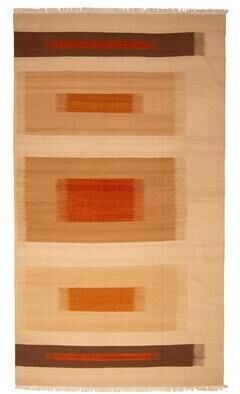 ECARPETGALLERY Flat-Weave Ankara FW Beige Wool Kilim - 5'9 x 10'2