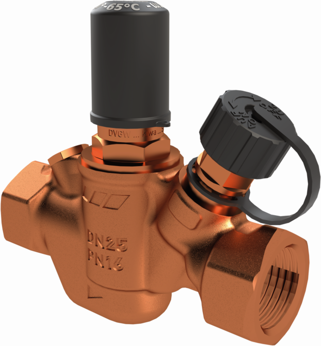 Kemper Multi-Therm Zirkulations-Regulierventil 1430001500 DN 15, Rp 1/2, PN 16, Rotguss, automatisch, 50-65 °C