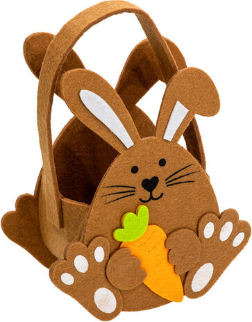 Filz-Körbchen "Hase", braun, 15 x 8 x 20 cm