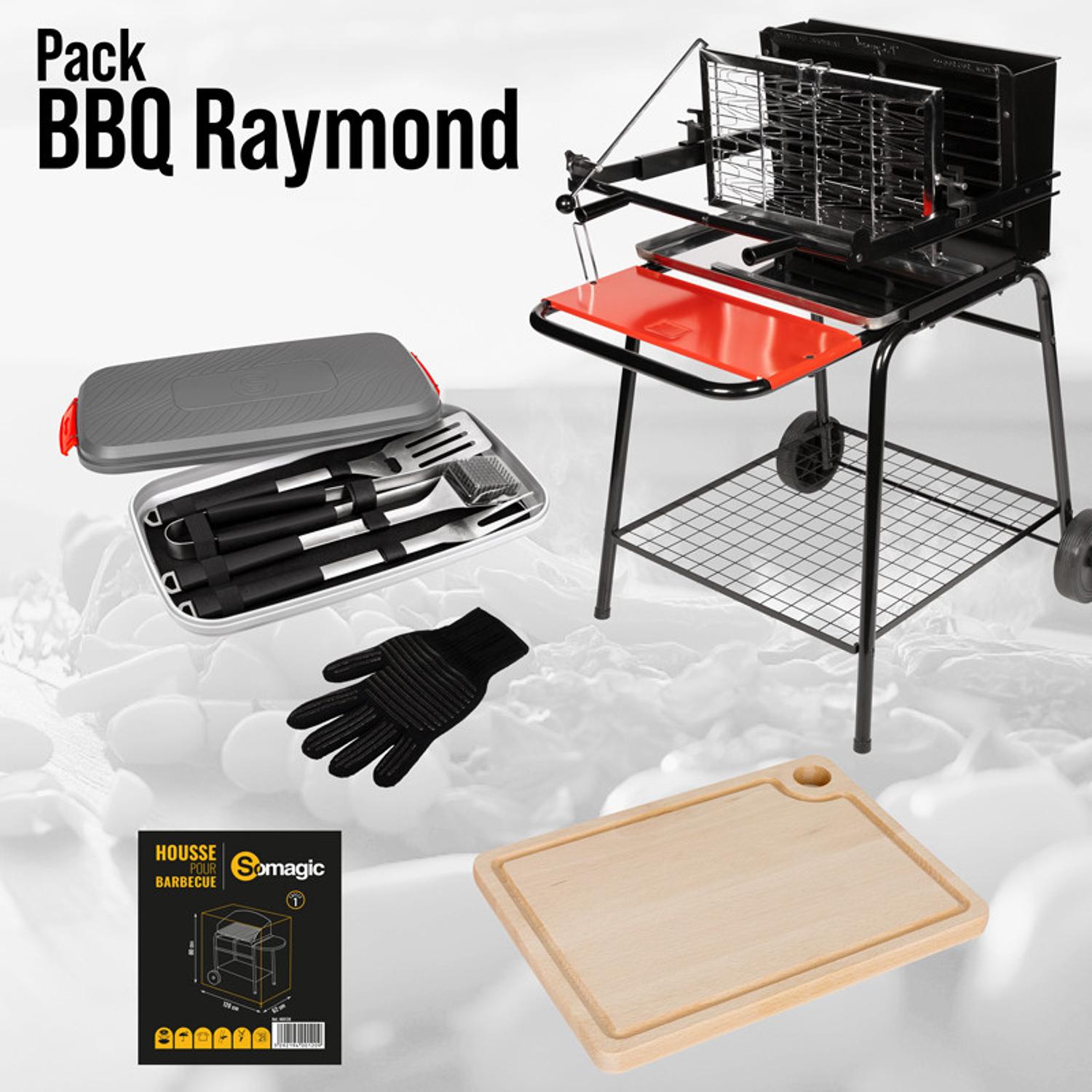 Kohlegrill-Paket mit vertikalem Garen, Rollen und Ablagen, L 71 × B 86 × H 100,5cm