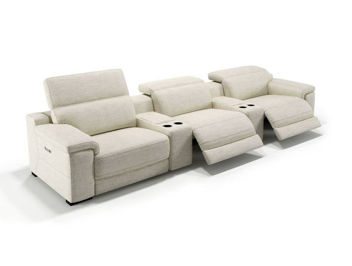 Stoff Kino Couch 3-Sitzer SORA mit Verstellung