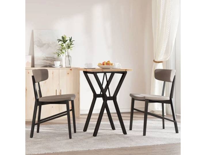 Table CUISINE - Brun - Table de repas - Montage simple - cadre en Y - 50x50x75 5cm bois de pin massif acier T10571