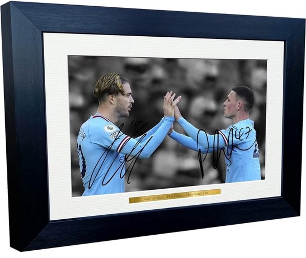 Ingelijste Gesigneerde Voetbalfoto 12x8 (A4) - Cadeau voor Voetbalfans