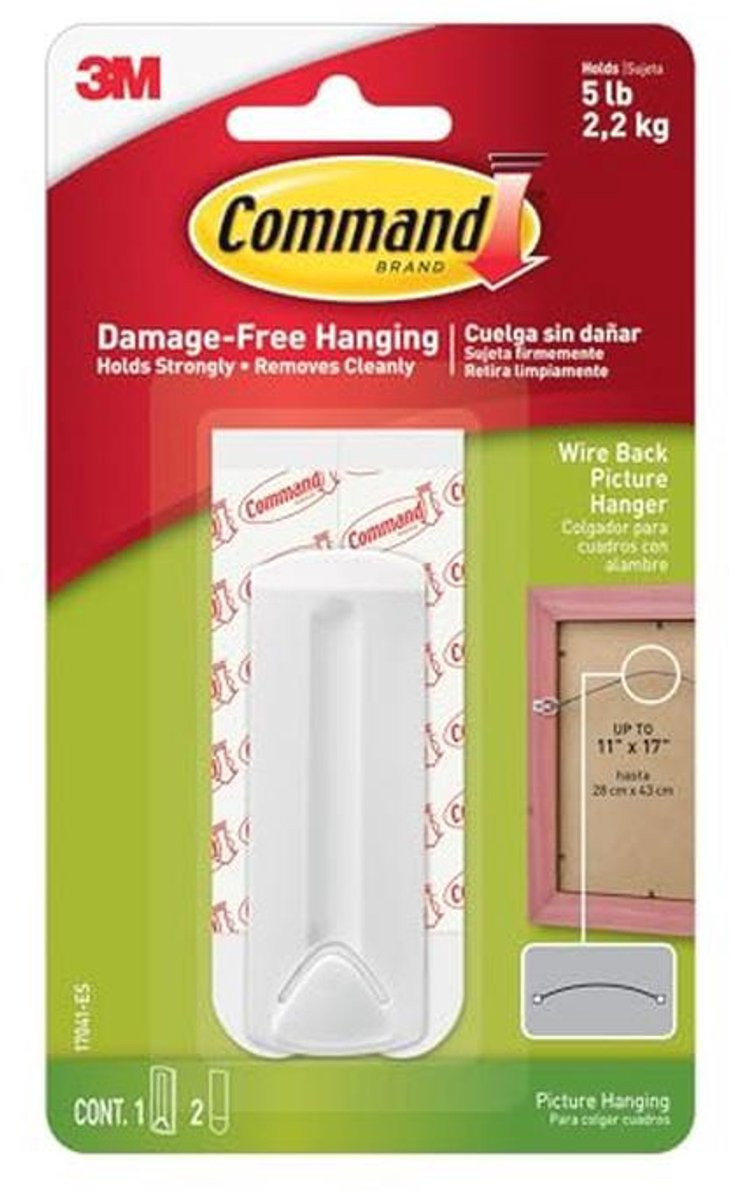 Canvas en Foto Hanger met Draad - 1 Hanger / 2 Strips - Wit