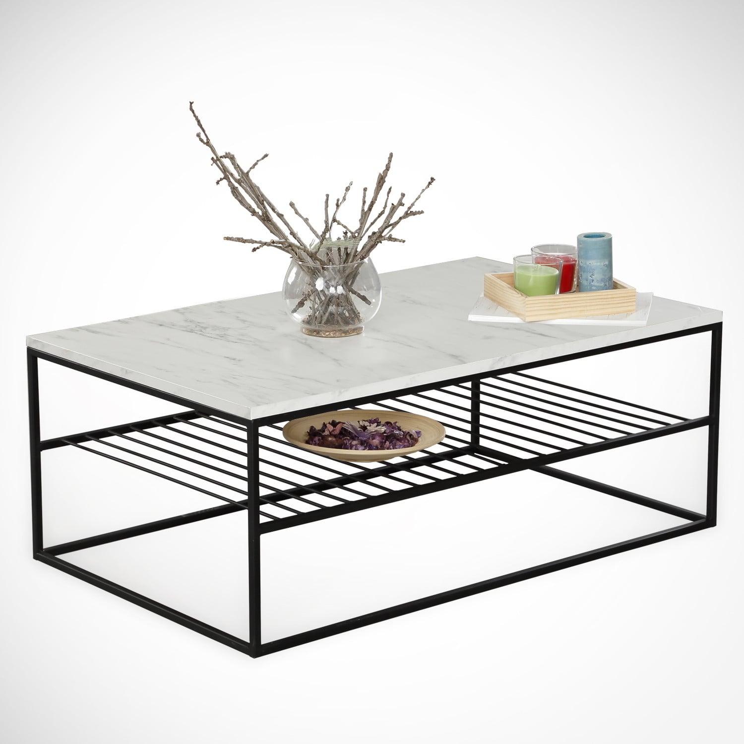 Skye Decor Etna Marmo Salontafel - Wit - B/D/H: 95 x 55 x 43 cm