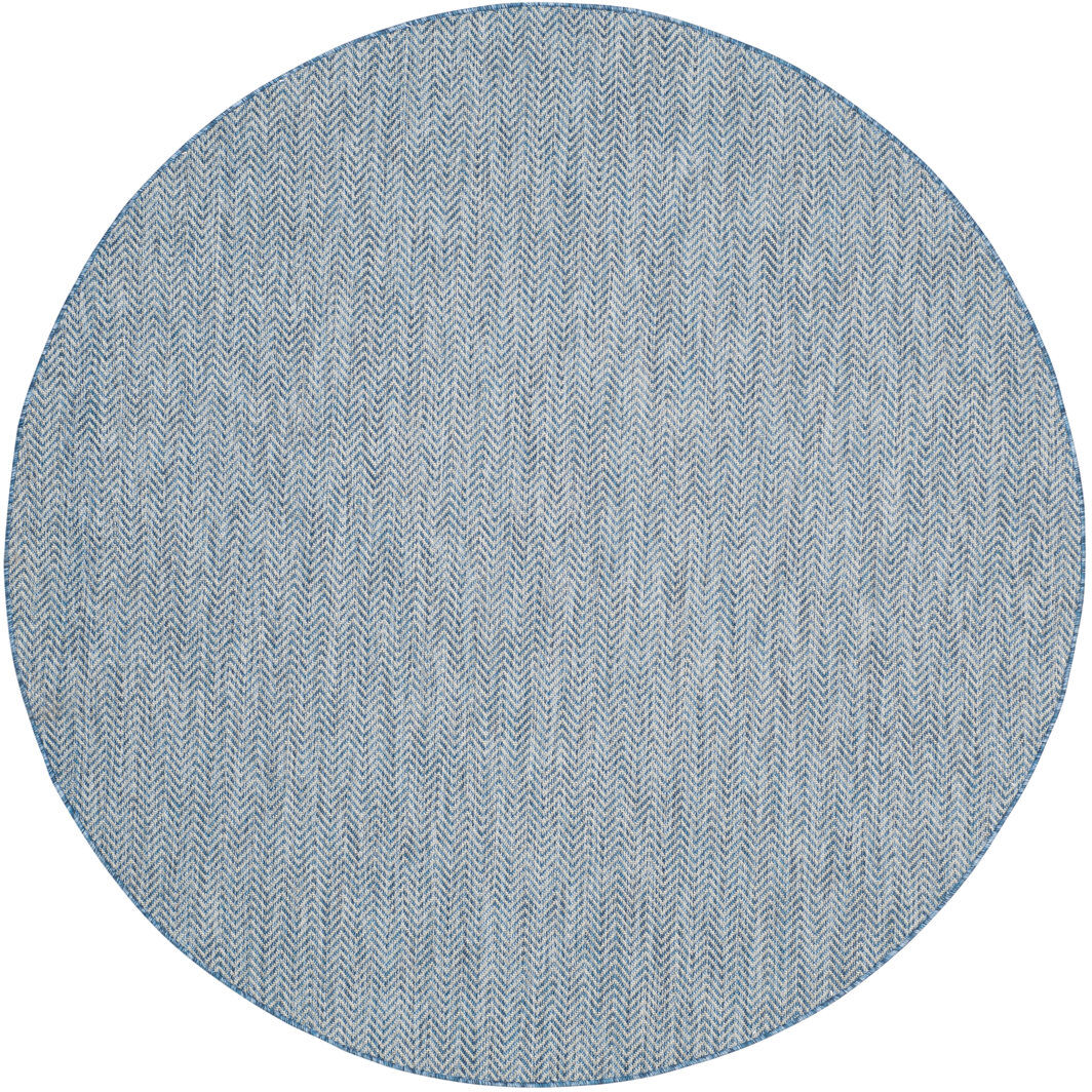 Latitude Run Azaad Navy/Grey Indoor/Outdoor Rug Navy Round 122 cm