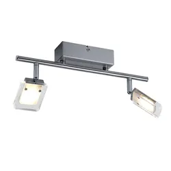 LED Decken Leuchte Wohnraum Strahler silber 2-flg schwenkbar IP20 WOFI 7614.02.01.0000