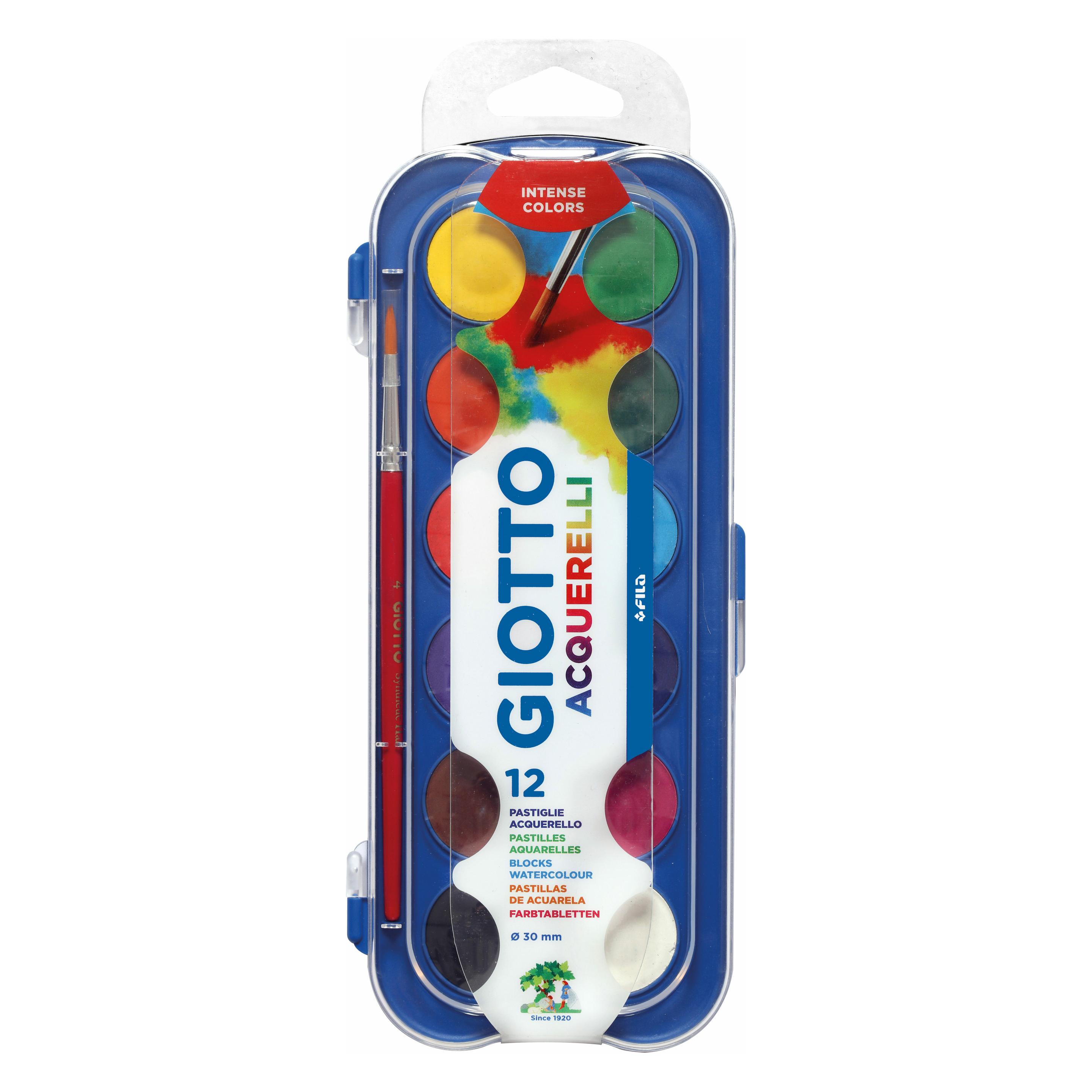 Giotto Farbkasten 12er Colour Blocks mehrfarbig (30 ml) (351200)