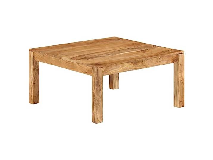 GHVBNMF Couchtisch Massivholz Akazie 80x80x40 cm Quadratisch Beistelltisch Rustikaler Kaffeetisch aus echtem Akazienholz mit einzigartiger Maserung für Wohnzimmer und Wintergarten.