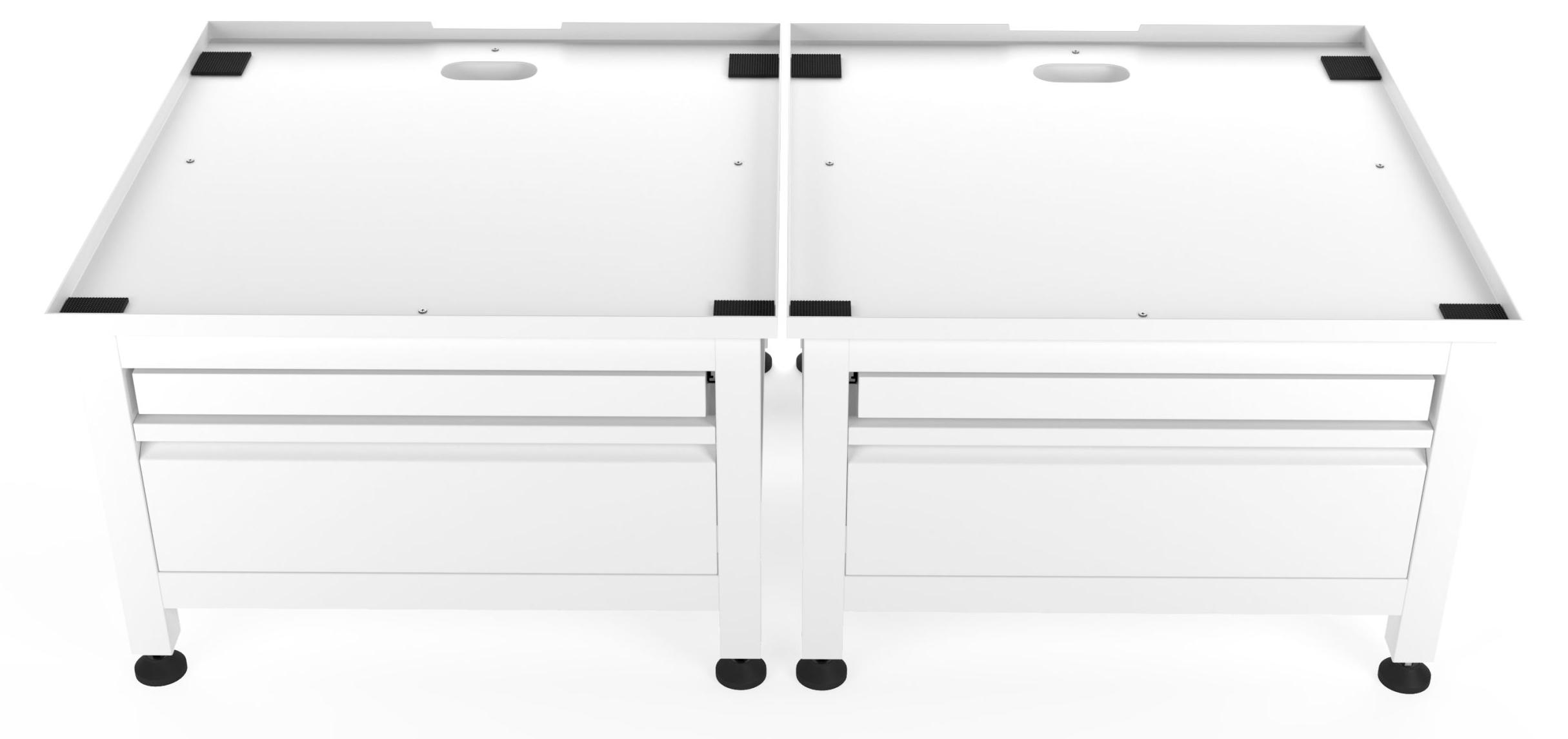 Wasophoogte Waschmaschinen Untergestell mit Schublade und Trockengestell - Doppelt - Waschmaschinen unterschrank - 65x121x42 cm - Inklusive Wandhalterungen