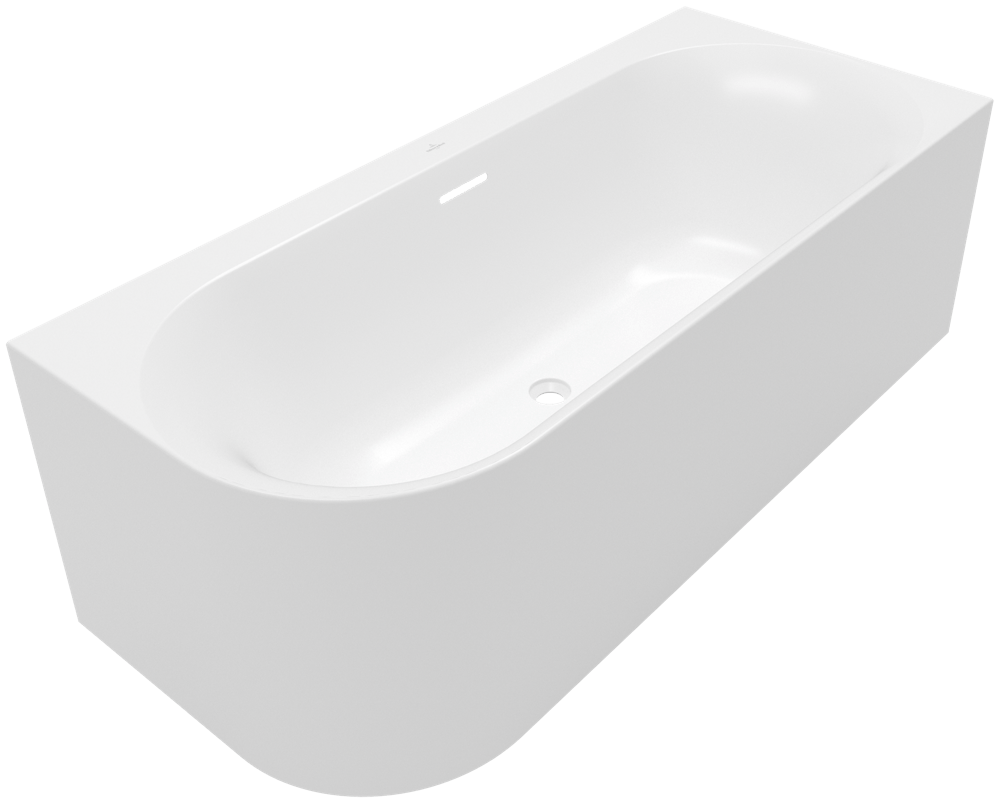 Villeroy & Boch Vorwand-Badewanne Loop&Friends OVAL 1700x750x600mm OVAL re ausf. StoneWhite A170LOF9CR00VRW