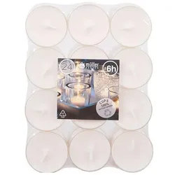 2x müller Kerzen, Kerzen, 6h-Lichte 24er, clear cups (24 Stk.)
