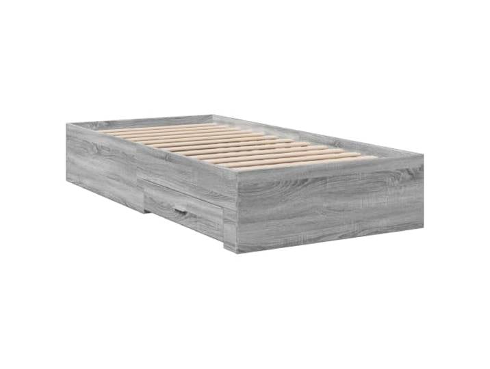 KTHLBRH Sonoma Bettgestell, Grau, Holz, technisch Mit Schubladen, festen Latten, modernes Design, einfache Reinigung, Verwendung im Innenbereich