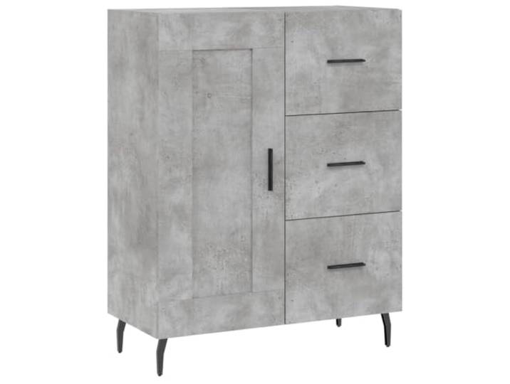 GHVBNMF Sideboard Betongrau 69,5x34x90 cm Kommode mit Schubladen Vielseitige Anrichte für Flur oder Wohnzimmer mit Tür, 3 Zügen und Metallbeinen für geordneten Stauraum.