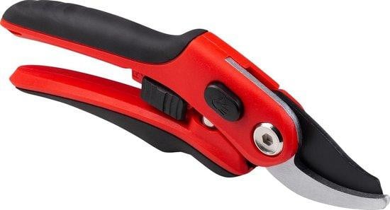 Bypass tuinschaar met Ilaflon-coating en verstelbare handgreep voor vers en droog hout, rood