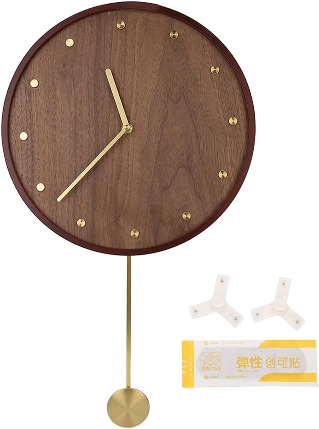 Moderne Minimalistische Houten Wandklok met Stille Beweging en Pendule voor Thuis en Kantoor